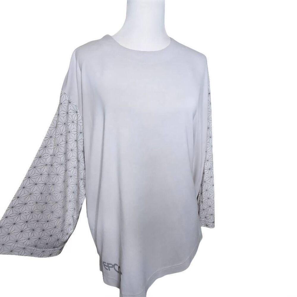 Disney EPCOT Spaceship Earth Geosphere Sleeve Grey Modal Top Shirt Large